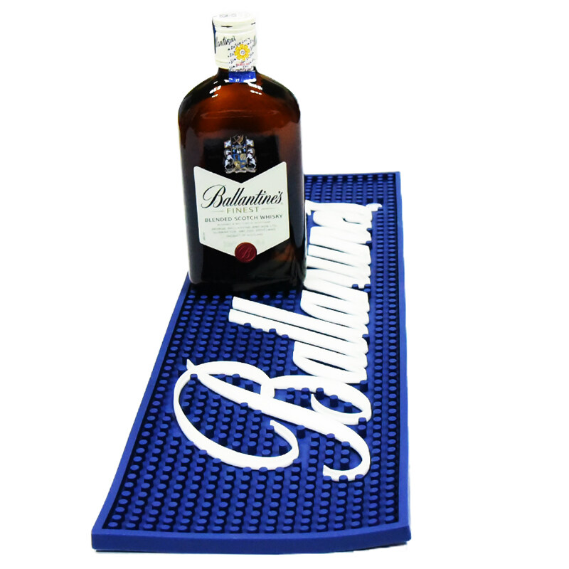 Custom Branded Silicone Rubber Beer Bar Mat Eco Water proof PVC Drinking Bar rail mat silicone bar mat srip spill bar mat  