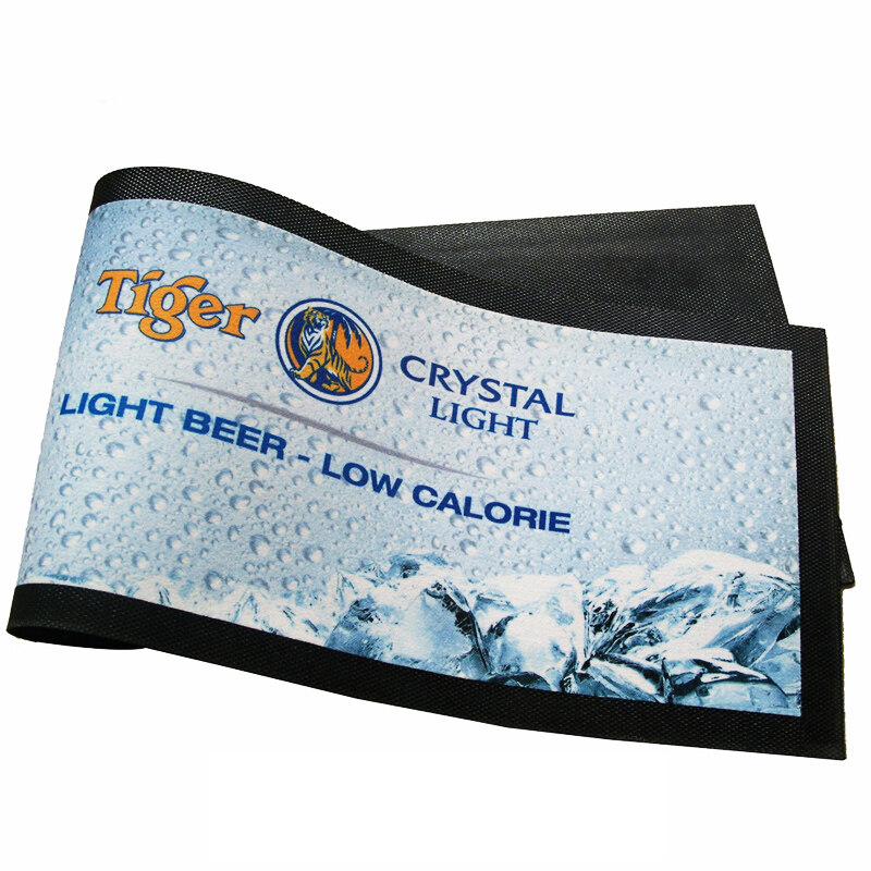 water absorbent custom digital printing nitrile rubber bar runner bar mat Tiger beer bar mat  
