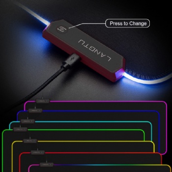 OEM logo design LED USB connect rubber foam gaming mouse pad RGB illuminating mouse pad