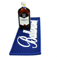 Customized branded logo PVC silicone beer bar mat counter mat carlsberg bar mat