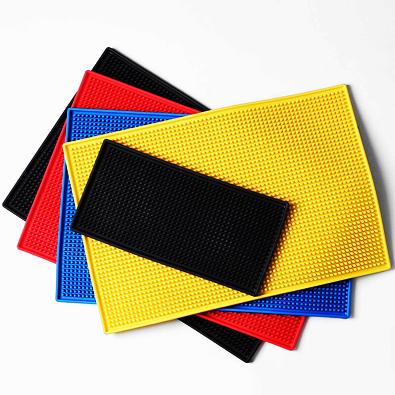 Embossed logo bar use rubber PVC bar counter mat glass drinking beer drip rubber silicone bar mat srip spill bar mat