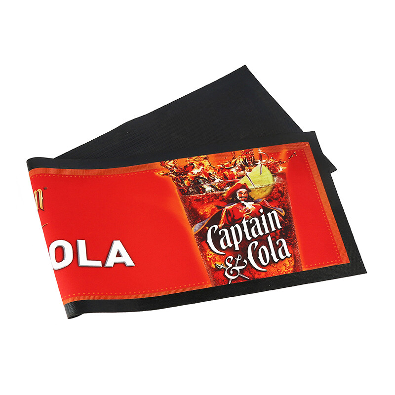non slip water absorbent custom sublimation printing nitrile rubber bar runner bar mat  