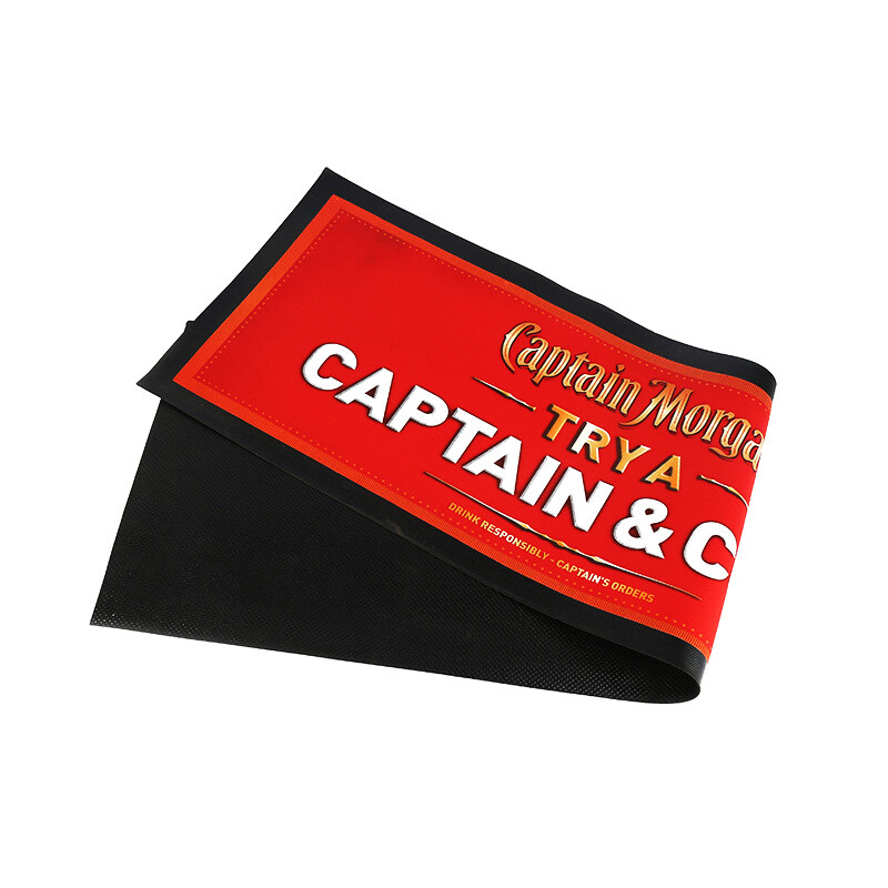 non slip water absorbent custom sublimation printing nitrile rubber bar runner bar mat  