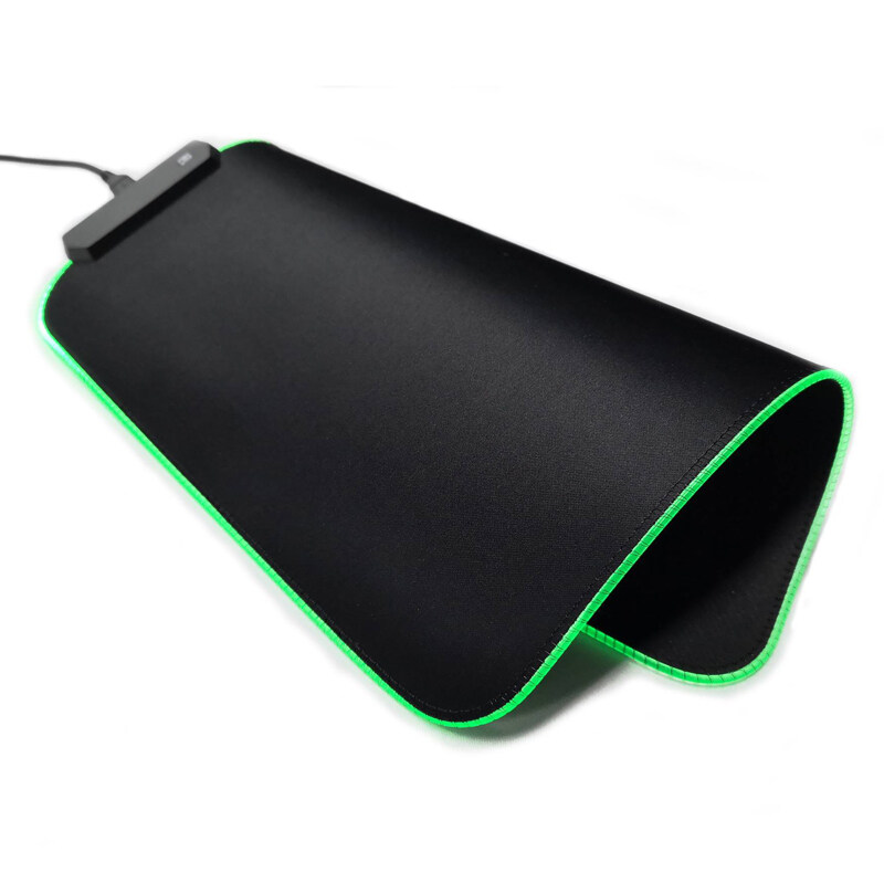 Custom 14 colors USB port LED rubber gaming mouse pad anti slip glow lighting gamer RGB mouse pad  