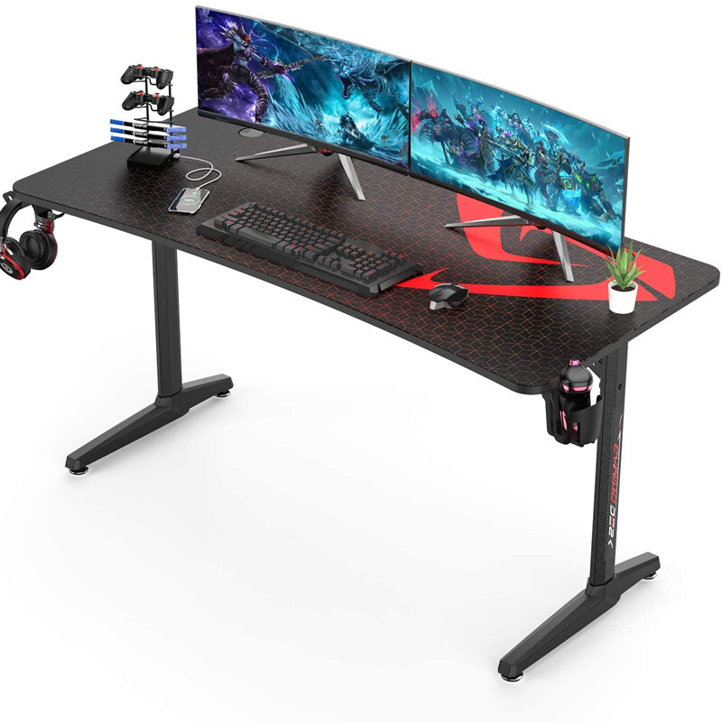 Gaming Computer Desk PC Gaming Table Proitessfessional Gamer Game Station with Mouse pad  