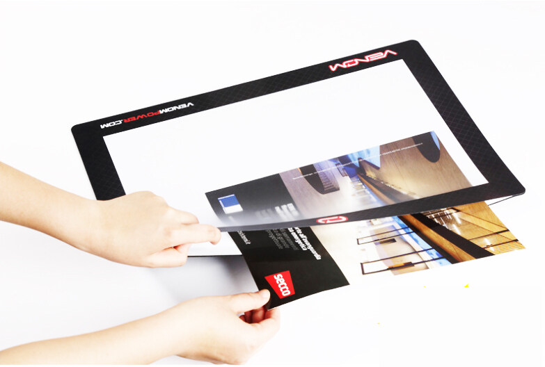 custom brand logo printing Window insert photo frame rubber base change mat counter top mat  