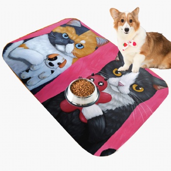 full color dye sublimation printing non slip neoprene rubber base custom printing dog cat pig pet litter pet mats