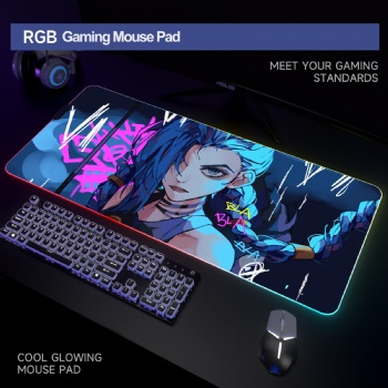 OEM logo design LED USB connect rubber foam gaming mouse pad RGB illuminating mouse pad