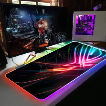 OEM logo design LED USB connect rubber foam gaming mouse pad