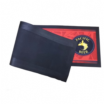 full color sublimation printing nitrile rubber bar runner bar mat liquid absorbent felt beer bar mat
