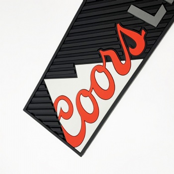 OEM brand logo PVC Rubber Beer Bar Mat Eco Water proof PVC Drinking Bar rail mat silicone bar mat srip spill bar mat