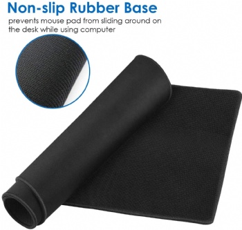 extended large size non slip natural rubber base black color no logo gaming mouse mat