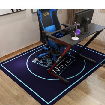 Logo printing no slip rubber bottom floor carpet chair mat office gaming rolling chair floor surface gaming zone rubber floor mat