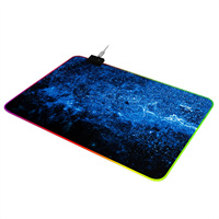 RGB rubber keyboard shining gaming table mouse pad Custom logo 14 colors LED RGB mouse pad